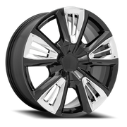 Performance Replica PR212 22x9 +28 6x139.7mm 78.1mm Gloss Black Chrome Accents