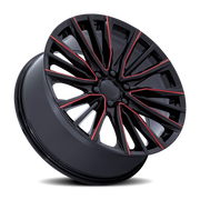 Performance Replica PR223 26x10 +28 6x139.7mm 78.1mm Gloss Black Milled Red