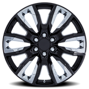 Performance Replica PR225 22x9 +28 6x139.7mm 78.1mm Gloss Black Chrome Accents