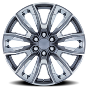 Performance Replica PR225 22x9 +28 6x139.7mm 78.1mm Gloss Gunmetal Machined-Chrome Accents