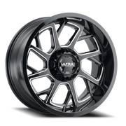 Ultra Patriot 120 20x10 -25 6x135mm 106.1mm Gloss Black Milled Accents-Clear Coat