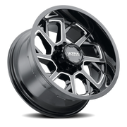 Ultra Patriot 120 20x9 -12 8x170mm 125.2mm Gloss Black Milled Accents-Clear Coat