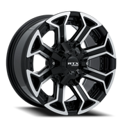 RTX Offroad Peak 8-Spokes 18x9 +18 8x170mm 125mm Gloss Black Machined