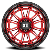 XD Series Phoenix 20x10 -18 5x127mm 71.5mm Candy Red Milled-Black Lip