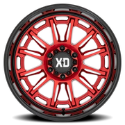 XD Series Phoenix 20x9 +0 6x135mm 87.1mm Candy Red Milled-Black Lip