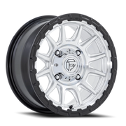 Fuel Piston UTV 15x7 +38 4x156mm 115.1mm Machined Hyper Silver Machined Face-Matte Black Lip