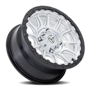 Fuel Piston UTV 15x7 +38 4x137mm 96mm Machined Hyper Silver Machined Face-Matte Black Lip