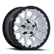 Fuel Piston UTV 15x7 +38 5x114.3mm 72.56mm Machined Hyper Silver Machined Face-Matte Black Lip