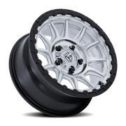 Fuel Piston UTV 15x7 +10 5x114.3mm 72.56mm Machined Hyper Silver Machined Face-Matte Black Lip