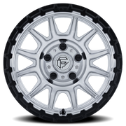 Fuel Piston UTV 15x7 +10 5x114.3mm 72.56mm Machined Hyper Silver Machined Face-Matte Black Lip
