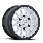 Fuel Piston UTV 15x7 +38 6x139.7mm 100.3mm Machined Hyper Silver Machined Face-Matte Black Lip