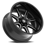 Gear Off Road Pivot 20x12 -44 8x165.1mm 125.2mm Gloss Black Milled