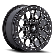 MSA Portal Beadlock 15x6 +38 4x156mm 115.1mm Gloss Black Milled-Gloss Black Ring