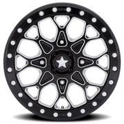MSA Portal Beadlock 15x6 +38 4x156mm 115.1mm Gloss Black Milled-Gloss Black Ring