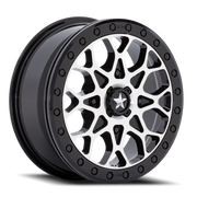 MSA Portal Beadlock 15x6 +38 4x156mm 115.1mm Gloss Black Machined-Gloss Black Ring