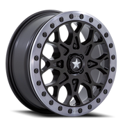 MSA Portal Beadlock 15x6 +38 4x137mm 86mm Satin Black Gray Tint Ring