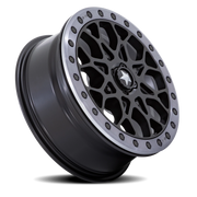 MSA Portal Beadlock 15x6 +38 4x156mm 96mm Satin Black Gray Tint Ring