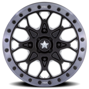 MSA Portal Beadlock 15x6 +38 4x156mm 96mm Satin Black Gray Tint Ring