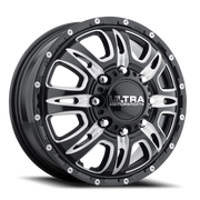 Ultra Predator Dually,Off-Road,Truck 049 17x6.5 +129 8x165.1mm 121.7mm Gloss Black Milled Accents-Clear Coat