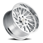 Cali Offroad Purge 24x14 -76 6x139.7mm 106mm Polished Silver Milled Spokes