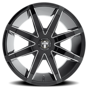 DUB Push 22x9.5 +20 6x139.7mm 106.4mm Gloss Black Milled