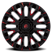 Fuel Quake 20x10 -18 8x170mm 125.1mm Gloss Black Milled Red