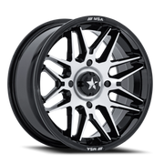 MSA Radar UTV 14x7 -47 4x137mm 96mm Gloss Black Machined Face