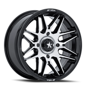 MSA Radar UTV 16x7 +10 5x114.3mm 72.56mm Gloss Black Machined Face