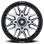 MSA Radar UTV 15x7 +10 5x114.3mm 72.56mm Gloss Black Machined Face