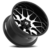 Gear Off Road Raid 20x9 +18 6x139.7mm 106.2mm Gloss Black Machined Face