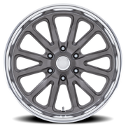 US Mags Rambler 6 20x9.5 +1 6x139.7mm 106.1mm Matte Gunmetal Diamond Cut Lip