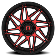 Gear Off Road Ratio 20x12 -44 6x135mm 106.2mm Gloss Black Machined Face-Red Tint