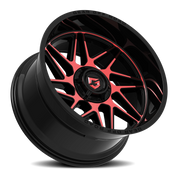 Gear Off Road Ratio 20x12 -44 8x170mm 125.2mm Gloss Black Machined Face-Red Tint