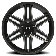 Vision 363 22x10 -19 5x139.7mm 108mm Gloss Black Milled Spokes