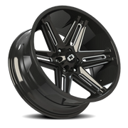 Vision 363 22x12 -51 6x139.7mm 106.2mm Gloss Black Milled Spokes