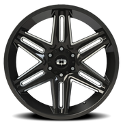Vision 363 22x10 -19 6x135mm 87.1mm Gloss Black Milled Spokes