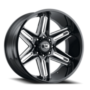 Vision 363 22x12 -51 8x165.1mm 125.2mm Gloss Black Milled Spokes