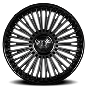 Dolce Luxury Razzo 22x9.5 +35 6x135mm 87.1mm Matte Black Glossy Black Lip