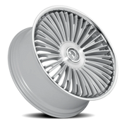 Dolce Luxury Razzo 22x9.5 +35 6x135mm 106.2mm Gloss Silver Brushed Face-Stainless Lip