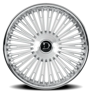 Dolce Luxury Razzo 26x10 +15 6x135mm 87.1mm Gloss Silver Brushed Face-Stainless Lip