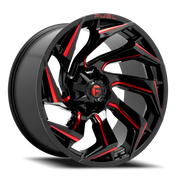 Fuel Reaction 22x12 -44 8x165.1mm 125.2mm Gloss Black Milled-Red Tint