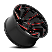 Fuel Reaction 15x8 -18 5x114.3mm 72.7mm Gloss Black Milled-Red Tint