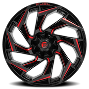 Fuel Reaction 20x9 +1 8x165.1mm 125.2mm Gloss Black Milled-Red Tint