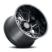 Black Rhino Reaper 20x11.5 -44 5x127mm 71.6mm Gloss Black Milled Spokes