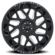 Black Rhino Reaper 20x11.5 -44 5x127mm 71.6mm Gloss Black Milled Spokes