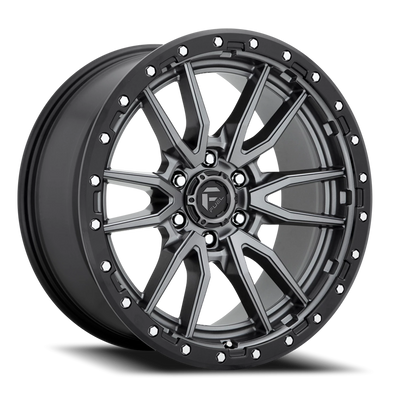 Fuel Rebel 20x9 +1 6x139.7mm 106.1mm Matte Gunmetal Black Bead Ring