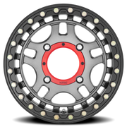 KMC Recon Beadlock UTV 15x7 +38 4x156mm 132mm Gunmetal Gloss Black Ring