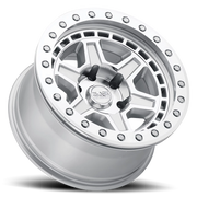 Black Rhino Reno Beadlock 17x8.5 -38 5x127mm 71.6mm Silver Mirror Face-Machined Lip-Silver Bolts