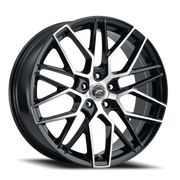 Platinum Retribution 20x8.5 +40 5x114.3mm 72.62mm Gloss Black Diamond Cut Face-Clear Coat