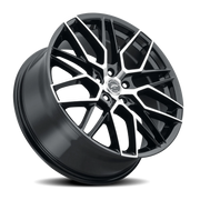Platinum Retribution 17x8 +40 5x114.3mm 72.62mm Gloss Black Diamond Cut Face-Clear Coat